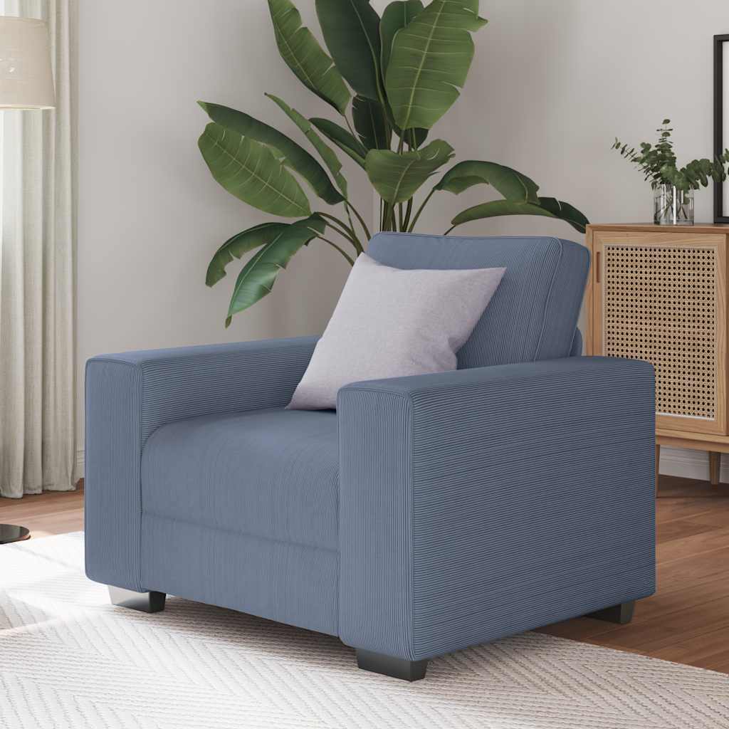 sofastol 60 cm fløjlsstof blå