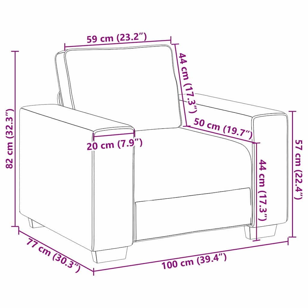 Sofa Vinrød 100 x 77 x 82 cm Stof