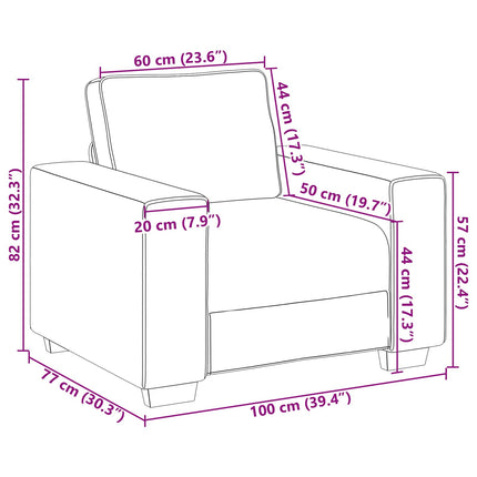 Sofa Stol Gråbrun 100 cm Stof