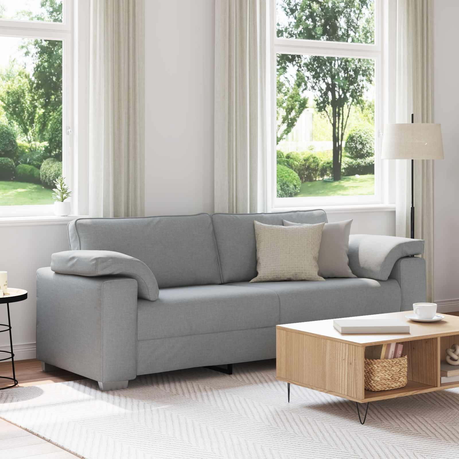 3-personers sofa Lysegr 220 cm Stof