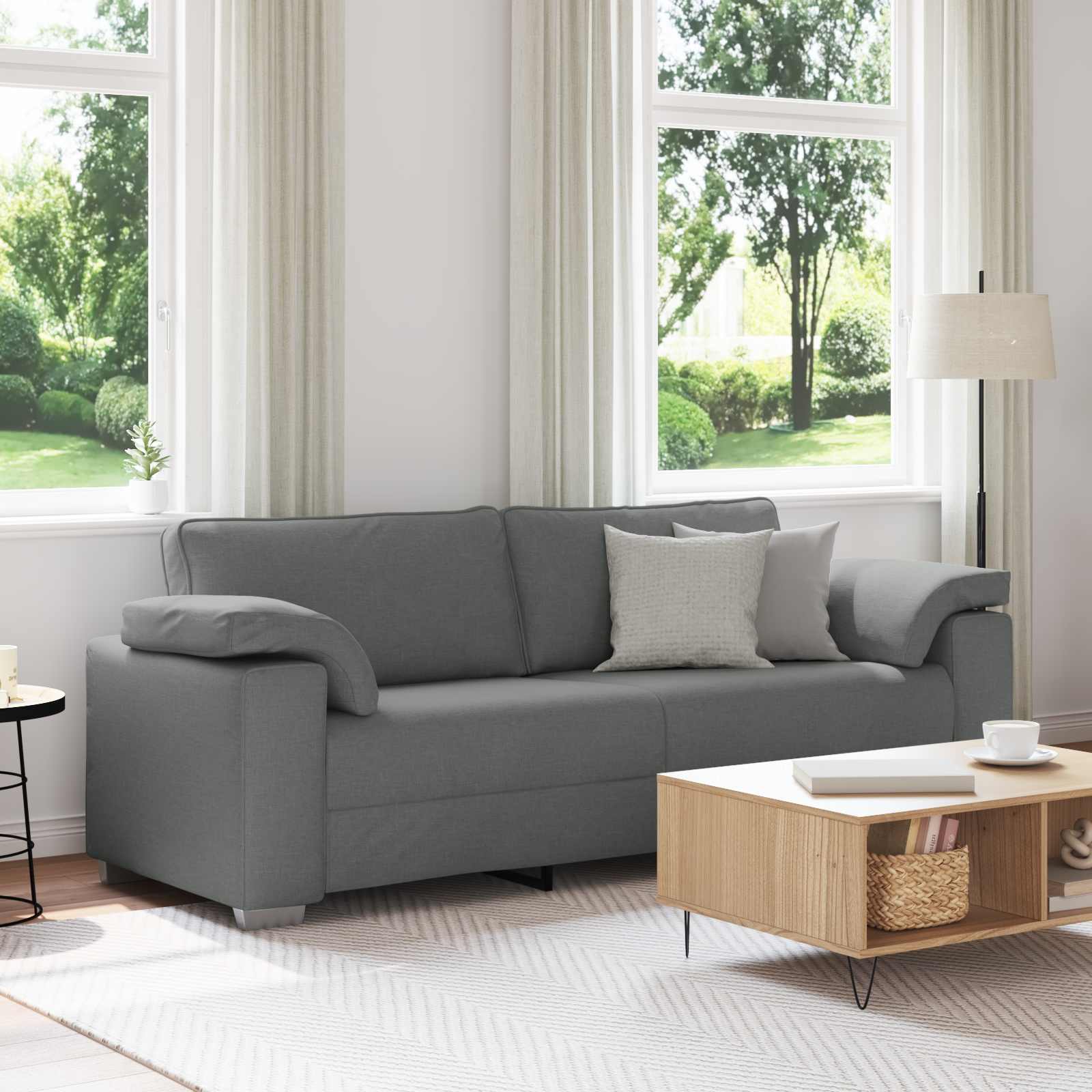 vidaXL 3-personers sofa Mørkegrå 220 cm Stof