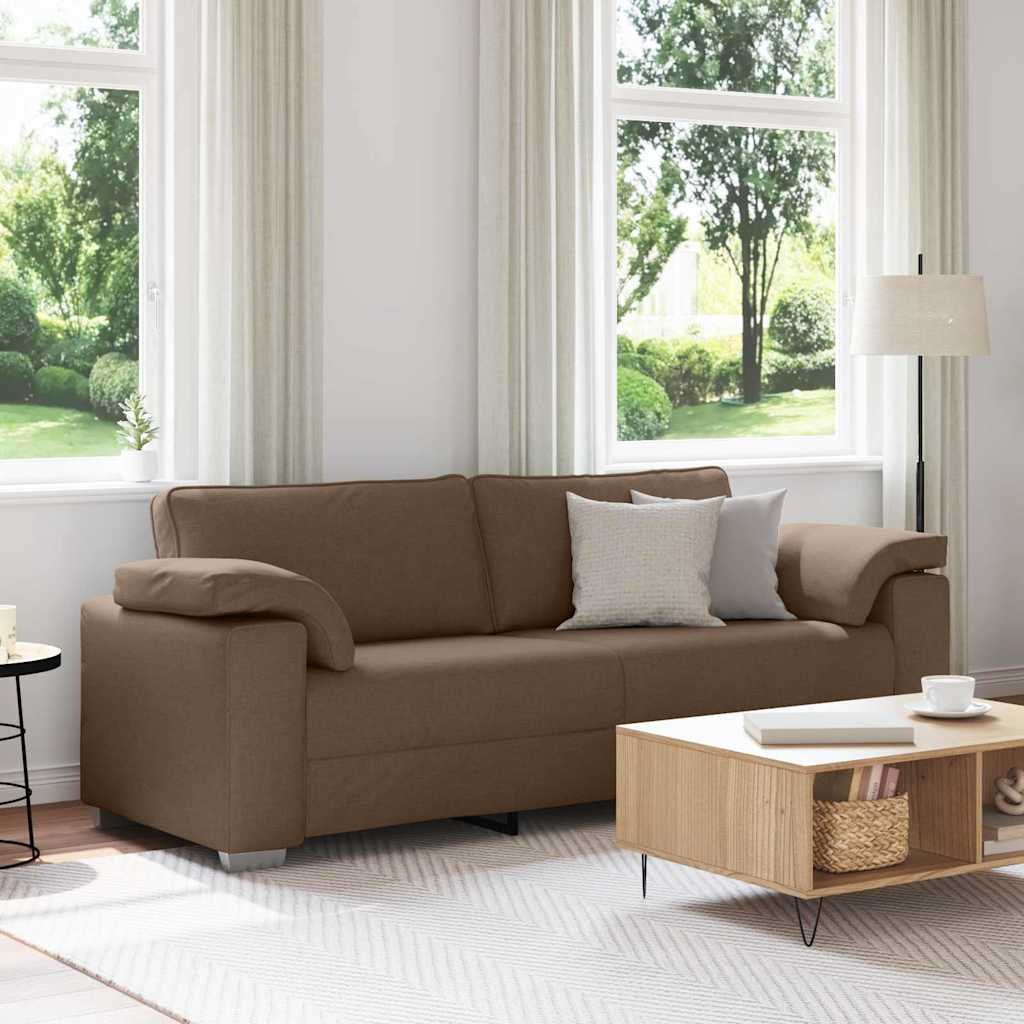 3-personers sofa Brun 220 cm Stof