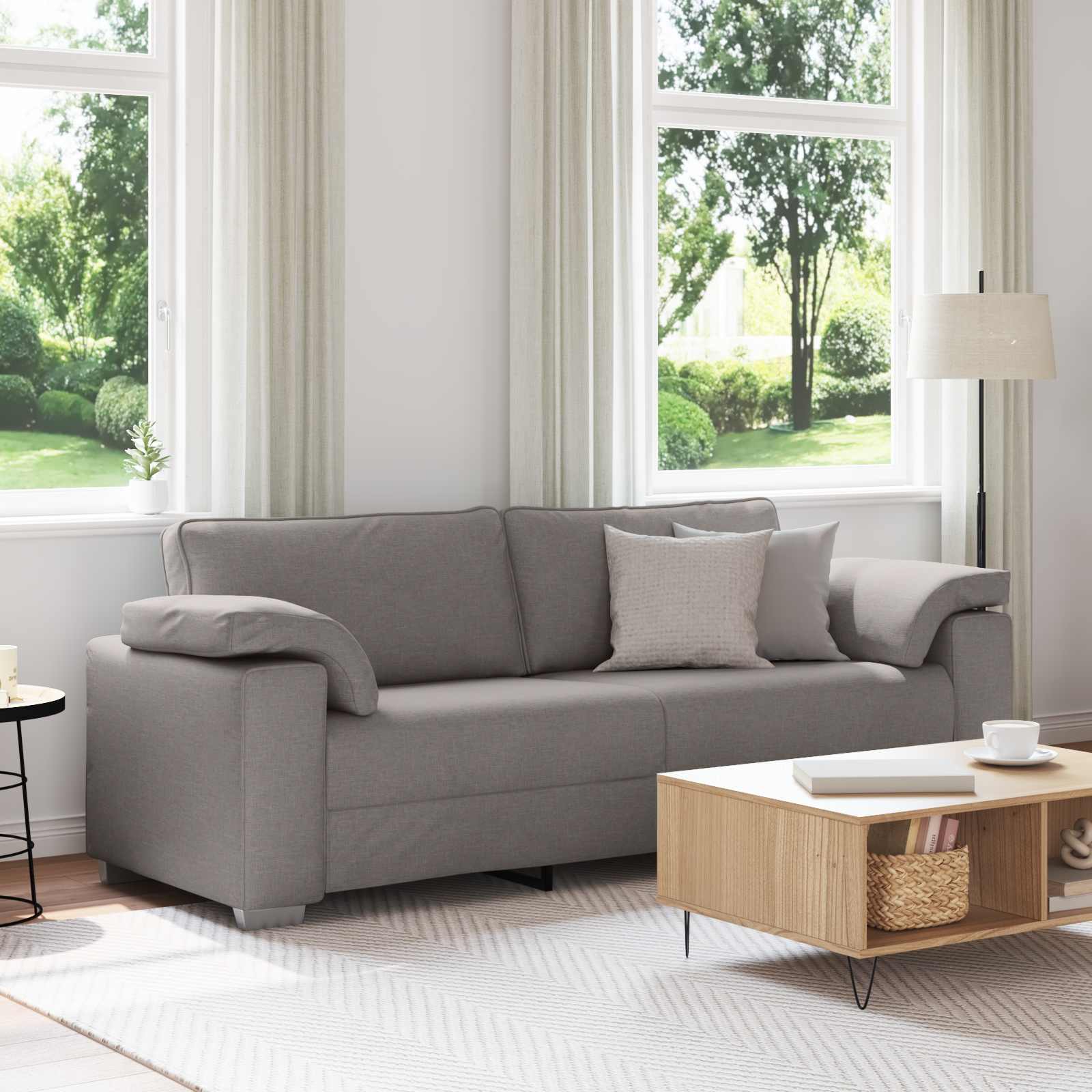 3-personers sofa Grbrun 220 cm Stof