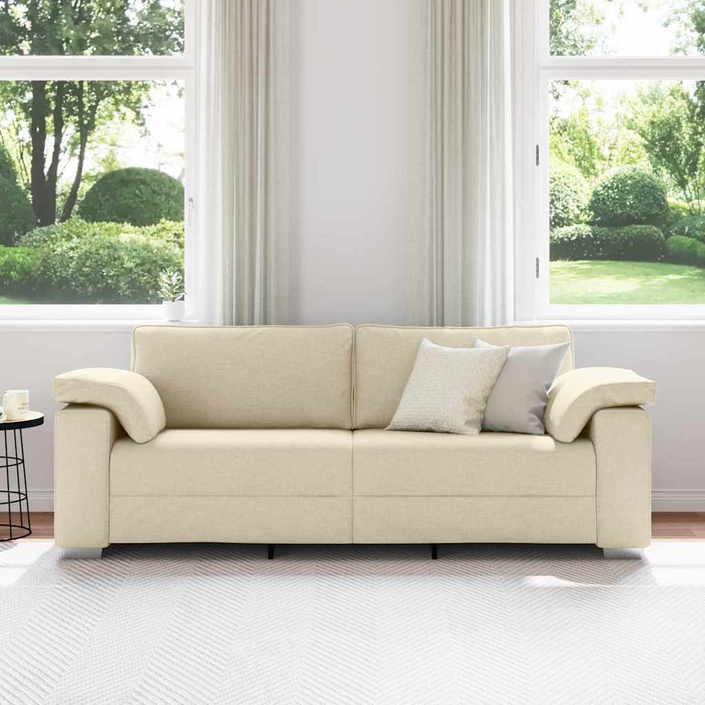 Sofa Creme 219 x 77 x 82 cm Stof