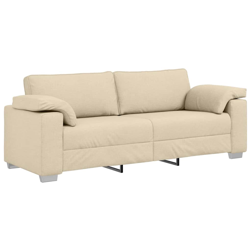 Sofa Creme 219 x 77 x 82 cm Stof