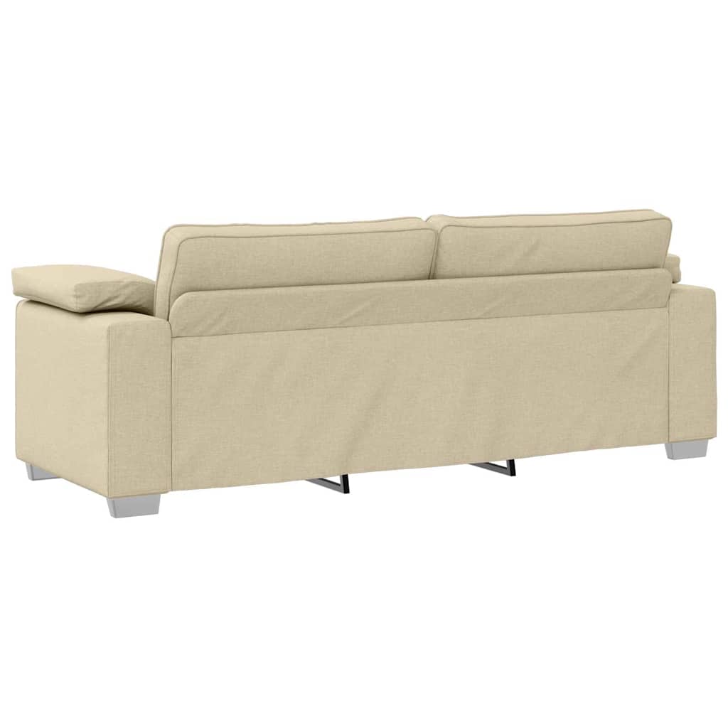 Sofa Creme 219 x 77 x 82 cm Stof