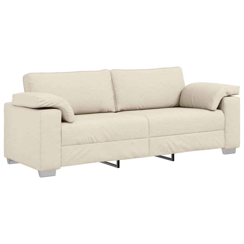 Sofa Beige 219 x 77 x 82 cm Linned-blandet stof