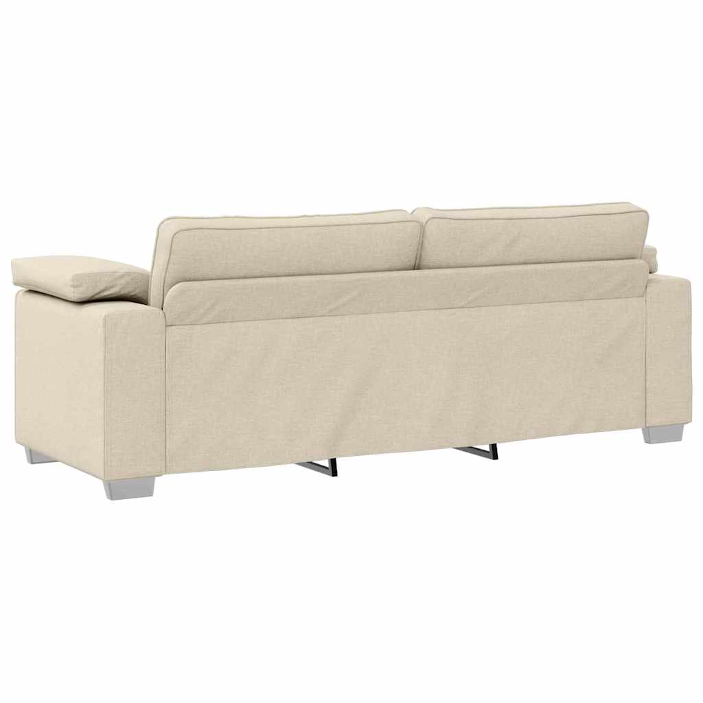 Sofa Beige 219 x 77 x 82 cm Linned-blandet stof