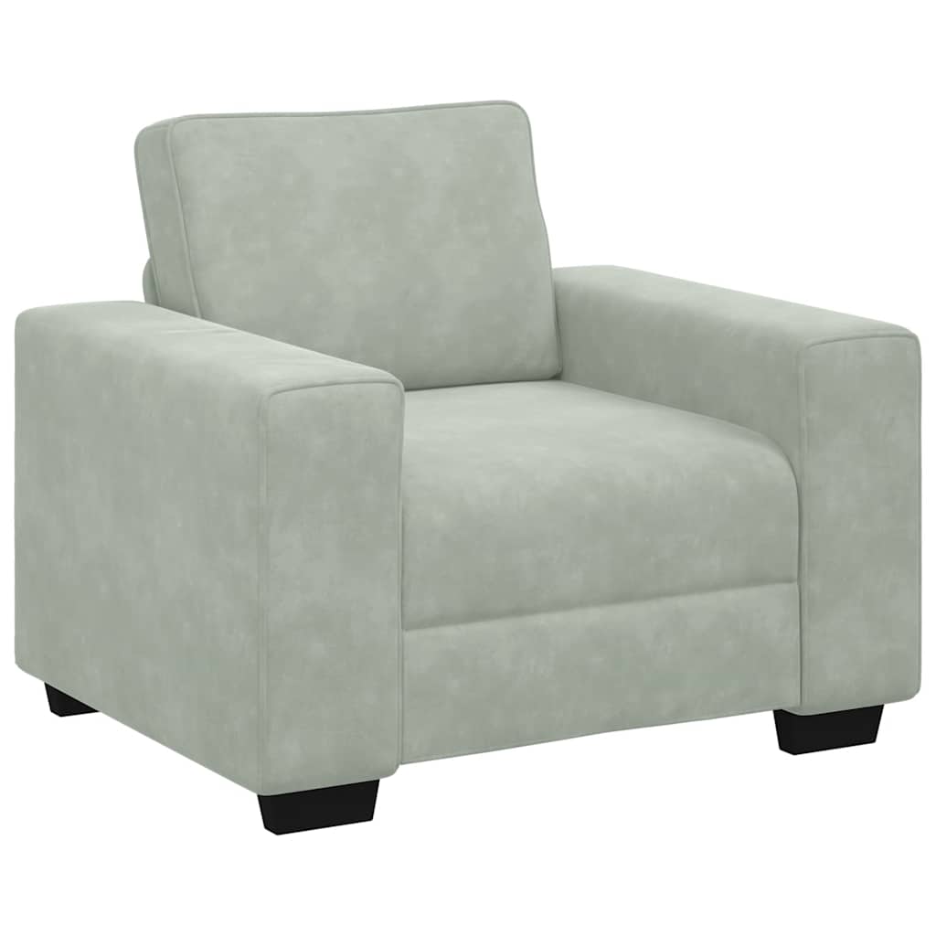 sofastol 60 cm fløjl lysegrå