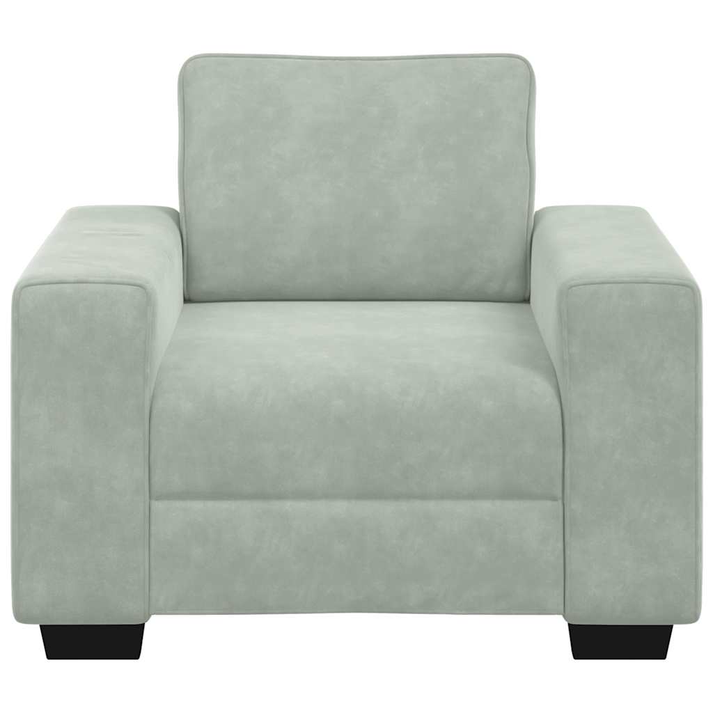 sofastol 60 cm fløjl lysegrå