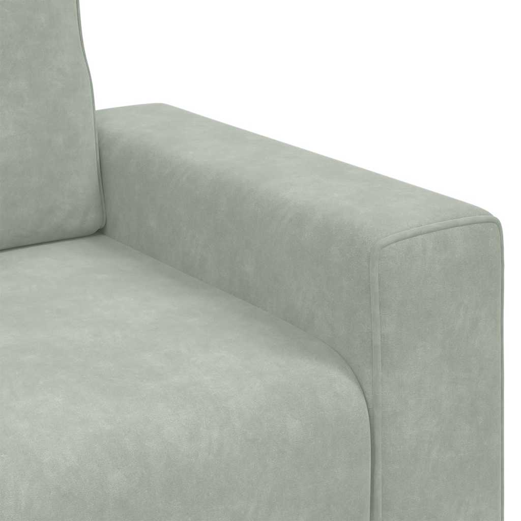 sofastol 60 cm fløjl lysegrå