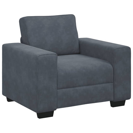 sofastol 100x77x82 cm fløjl mørkegrå