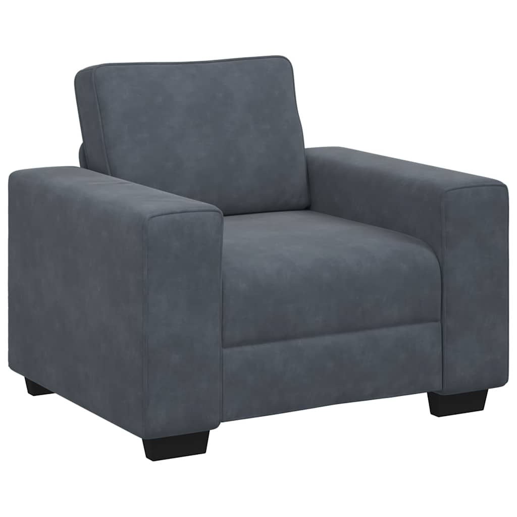 sofastol 60 cm fløjl mørkegrå
