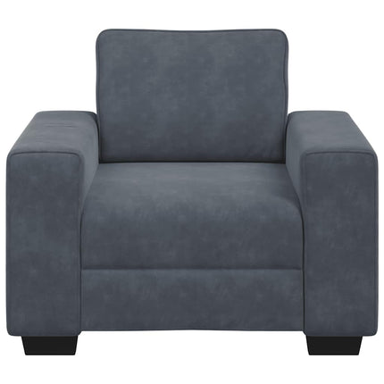 sofastol 100x77x82 cm fløjl mørkegrå