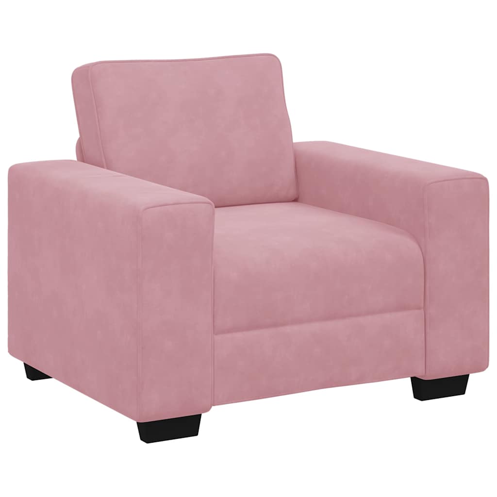 sofastol 60 cm fløjl lyserød