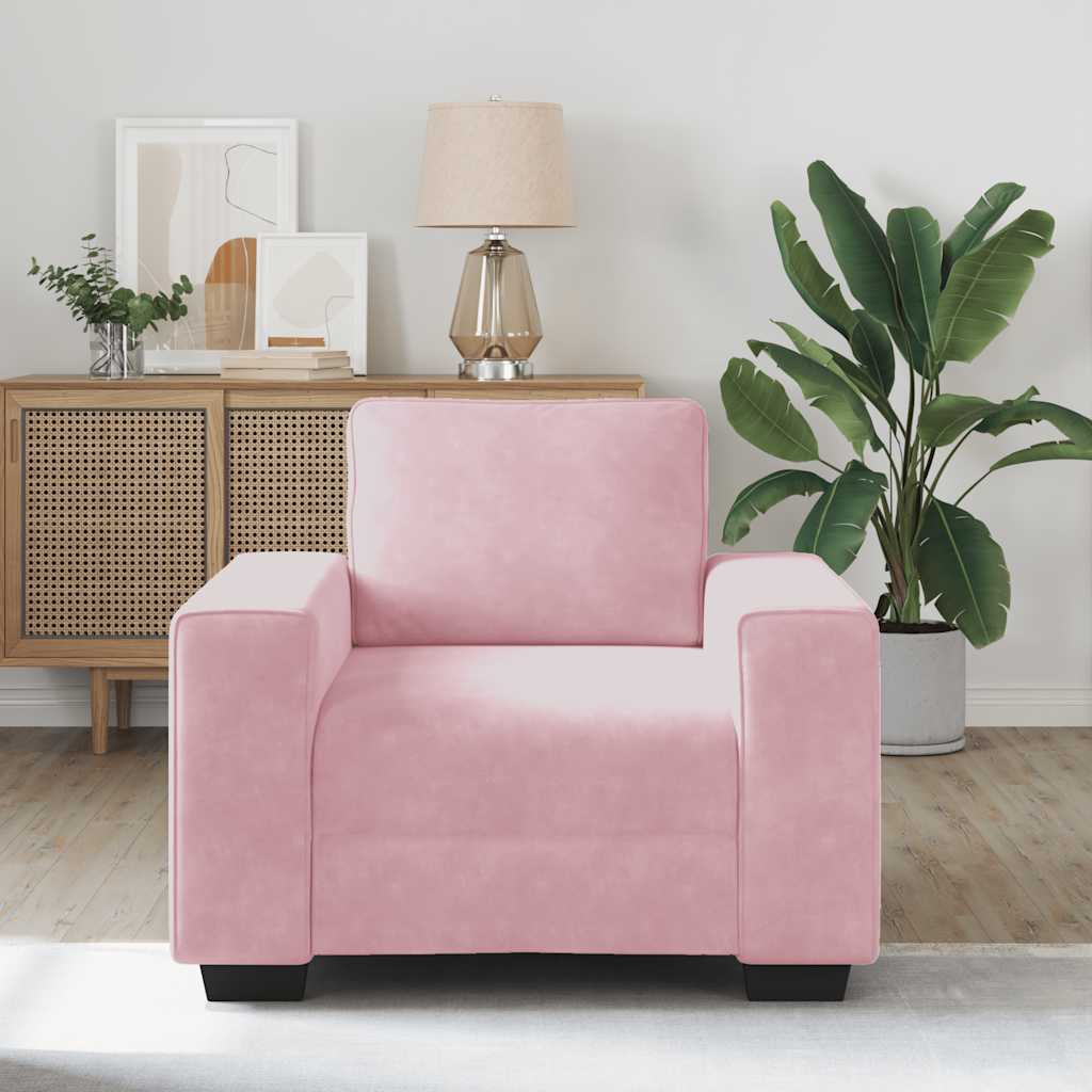 sofastol 60 cm fløjl lyserød