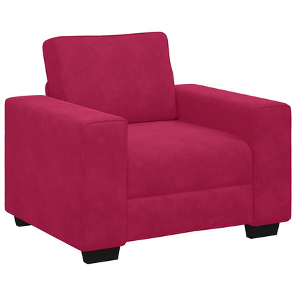 sofastol 100x77x82 cm fløjl vinrød