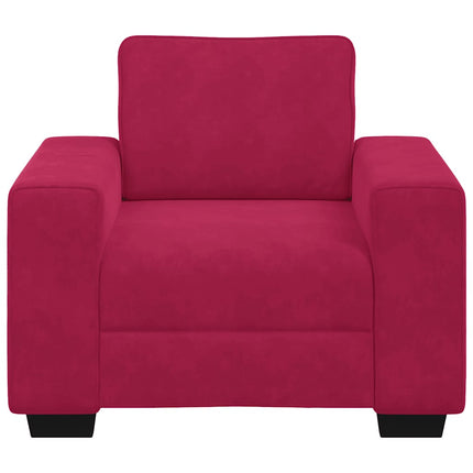 sofastol 100x77x82 cm fløjl vinrød