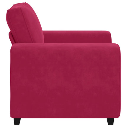 sofastol 100x77x82 cm fløjl vinrød