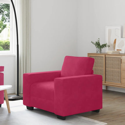 sofastol 100x77x82 cm fløjl vinrød