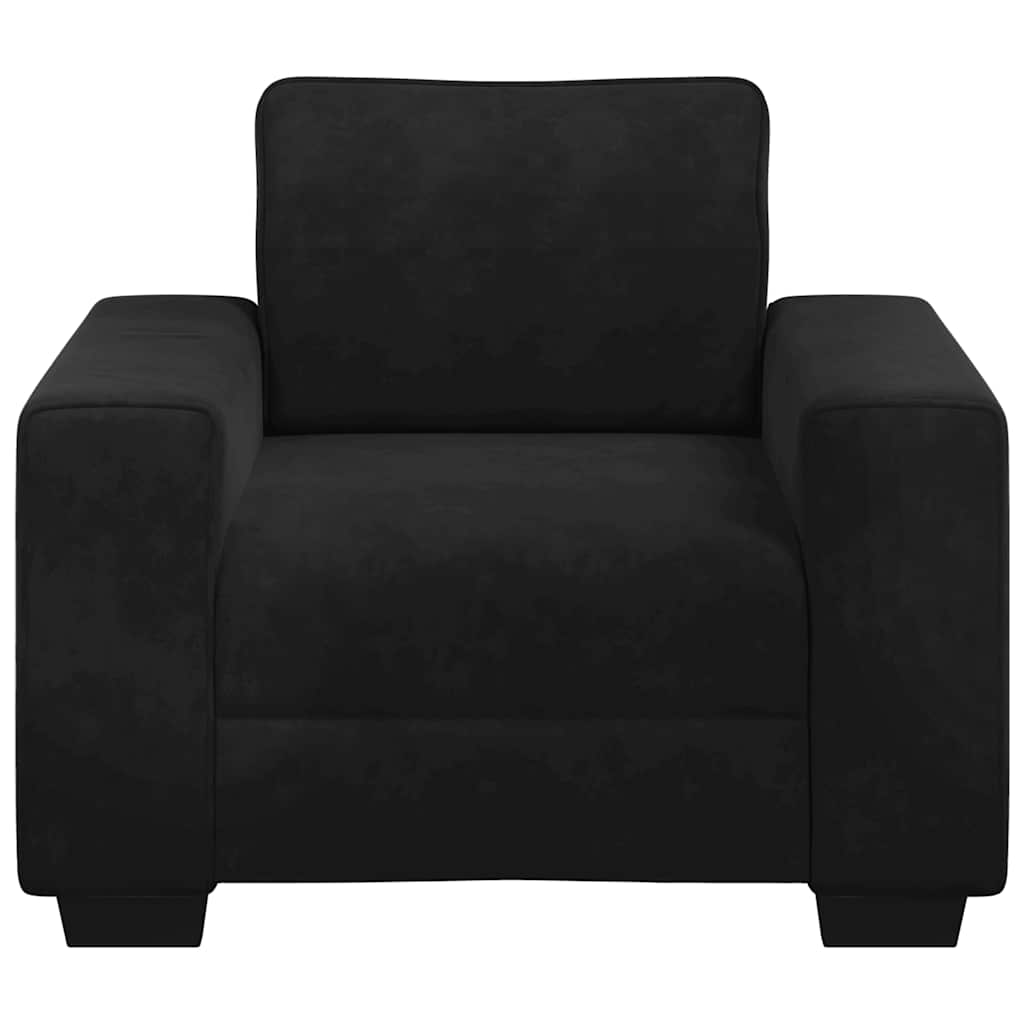 sofastol 60 cm fløjl sort