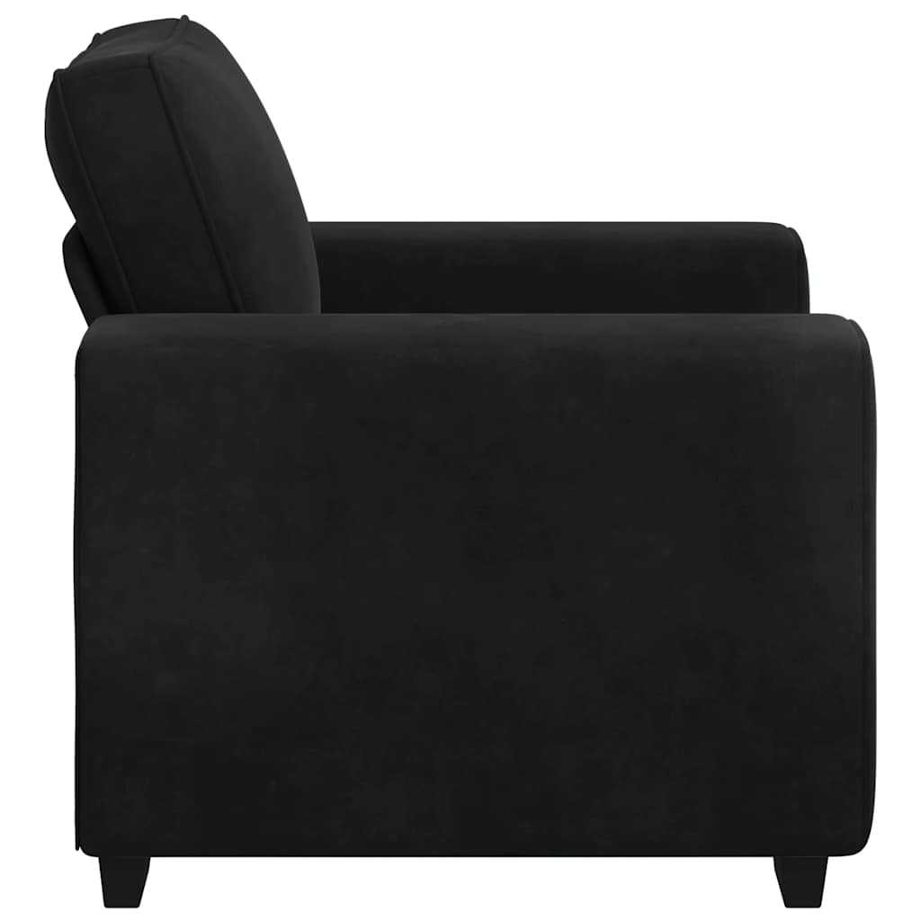 sofastol 60 cm fløjl sort