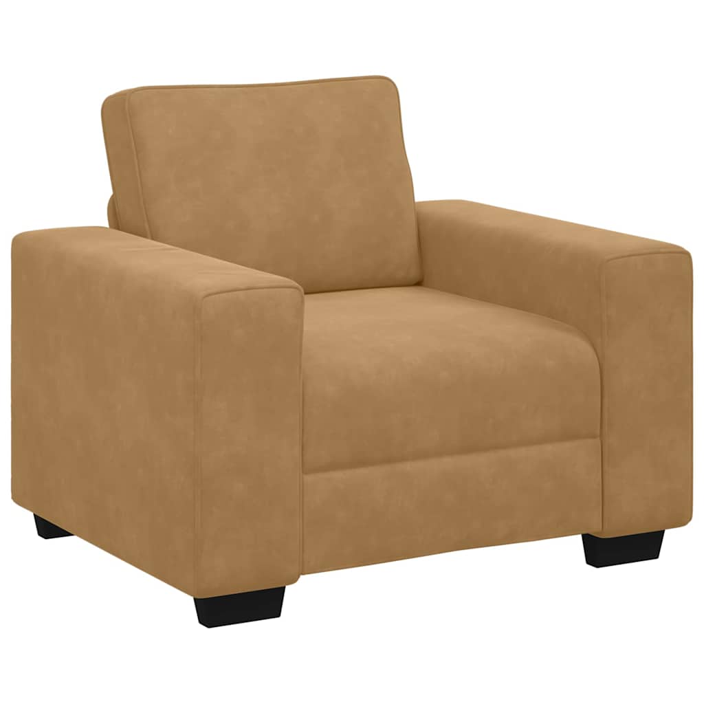 sofastol 60 cm fløjl brun