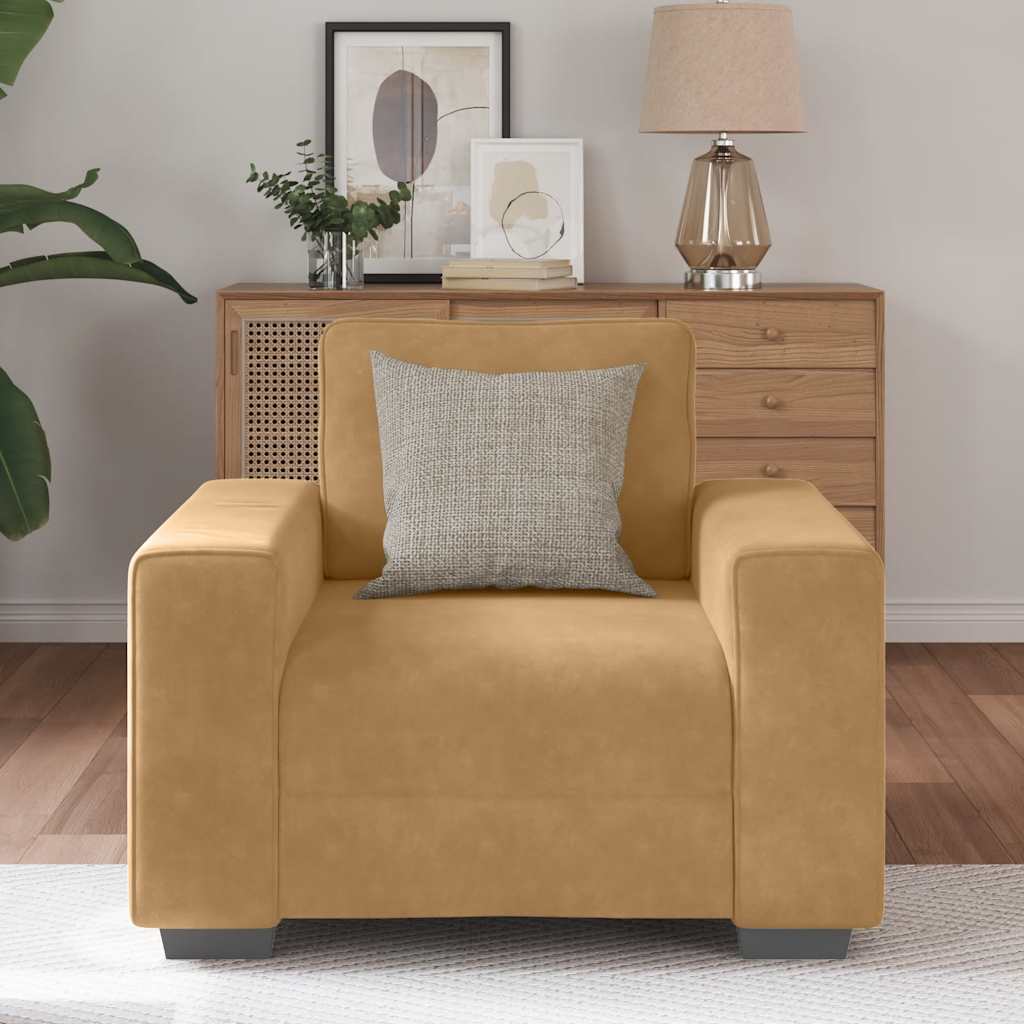 sofastol 60 cm fløjl brun