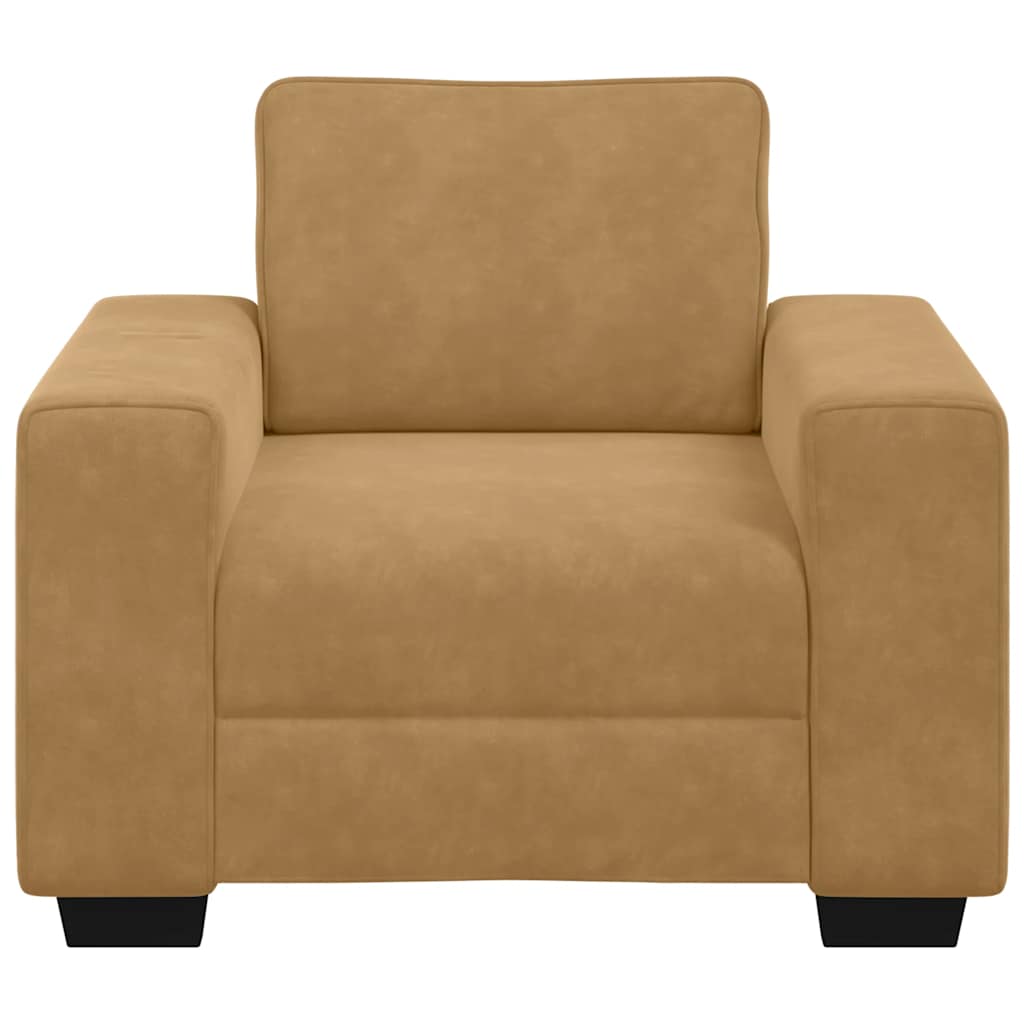 sofastol 60 cm fløjl brun