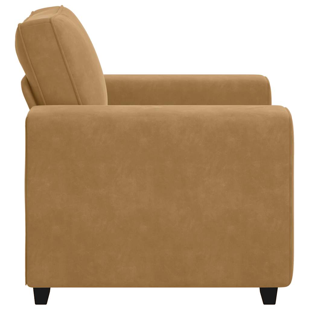 sofastol 60 cm fløjl brun