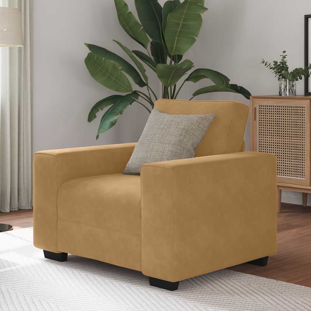sofastol 60 cm fløjl brun