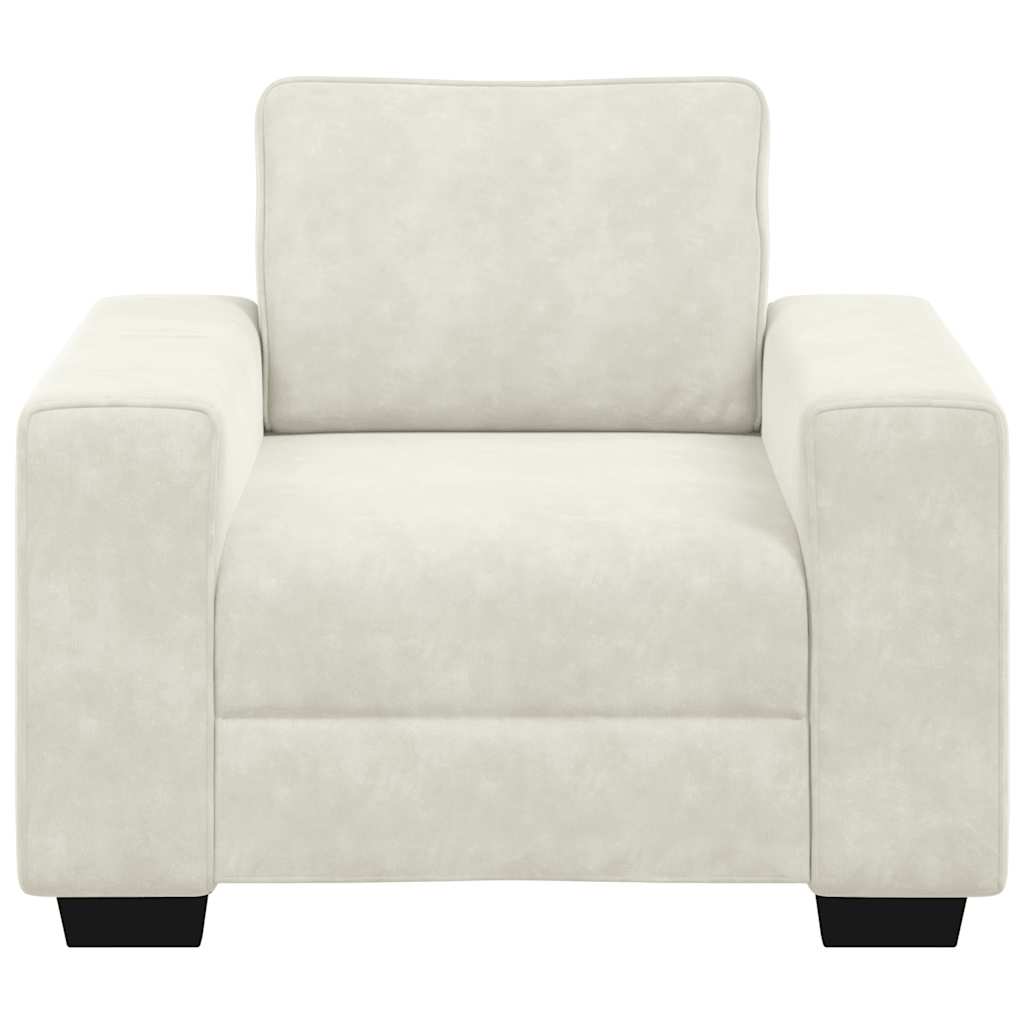 sofastol 60 cm fløjl cremefarvet