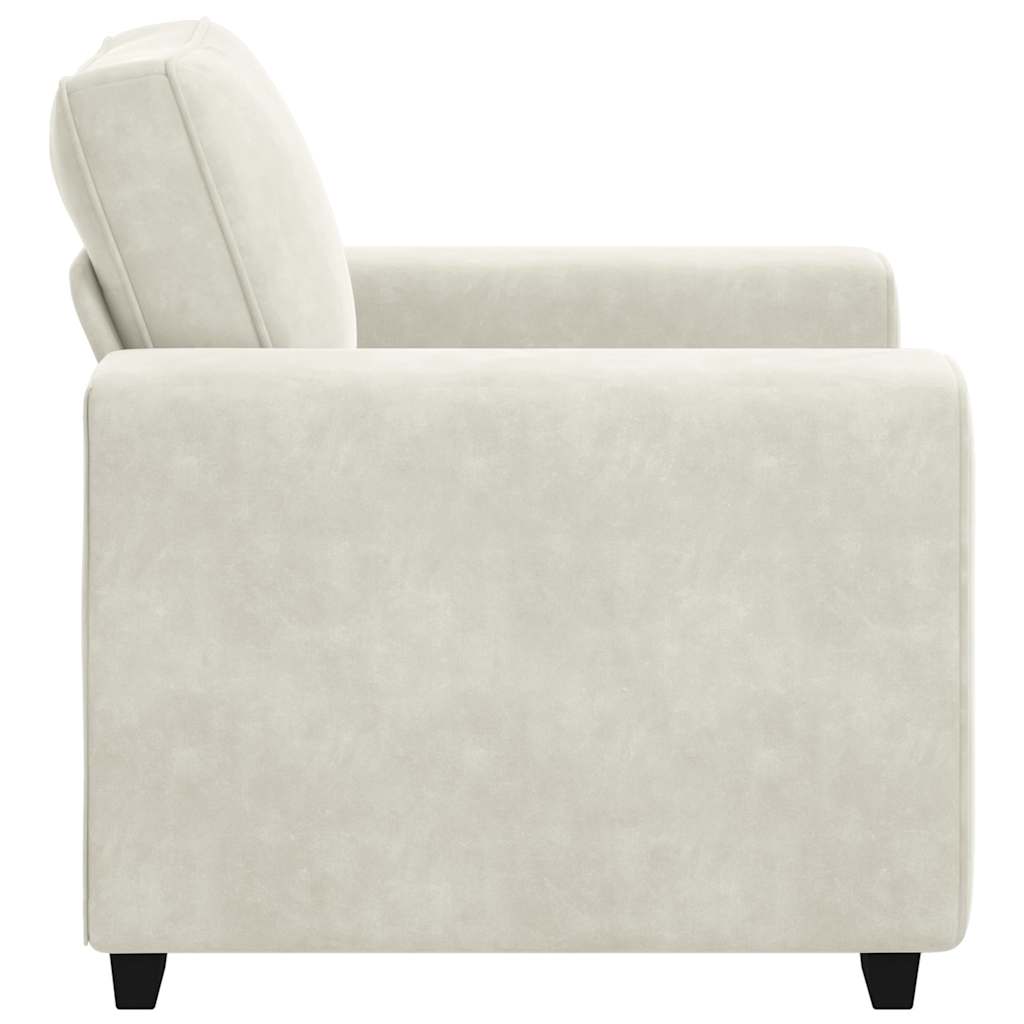 sofastol 60 cm fløjl cremefarvet