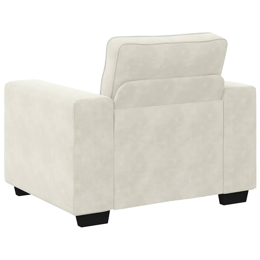 sofastol 60 cm fløjl cremefarvet