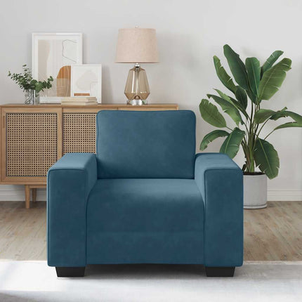 sofastol 100x77x82 cm fløjl blå