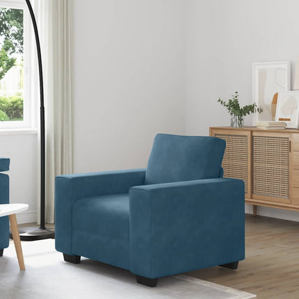 sofastol 100x77x82 cm fløjl blå