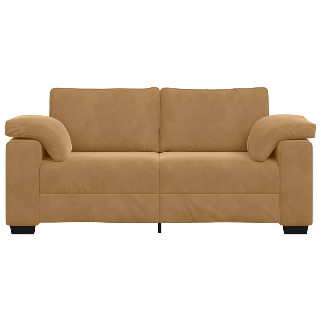 elskovssofa 140 cm fløjl brun