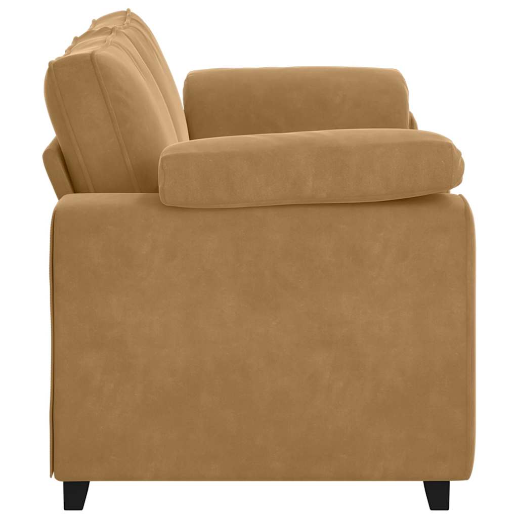 elskovssofa 140 cm fløjl brun