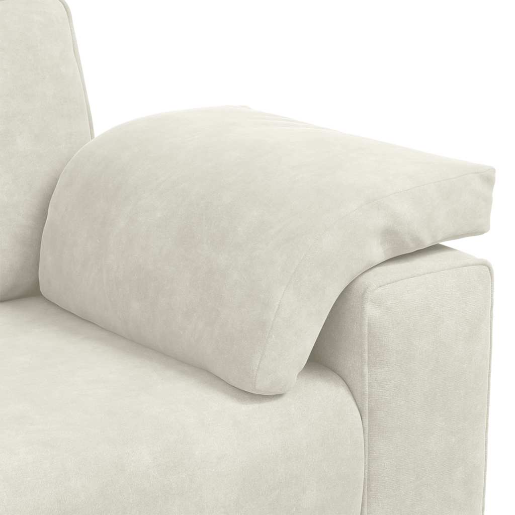 elskovssofa 140 cm fløjl cremefarvet