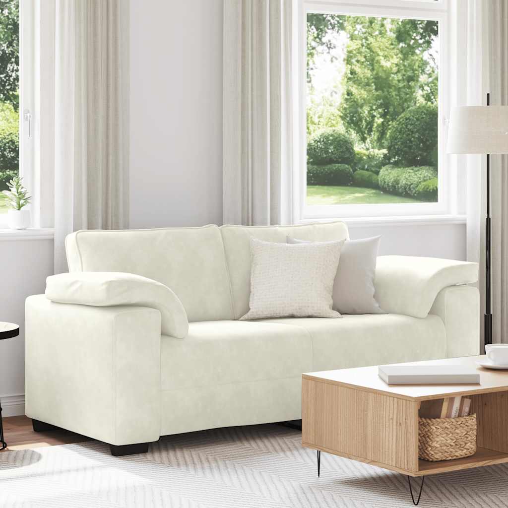 elskovssofa 140 cm fløjl cremefarvet