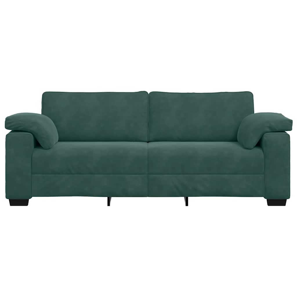3-personers sofa 178 cm fløjl mørkegrøn