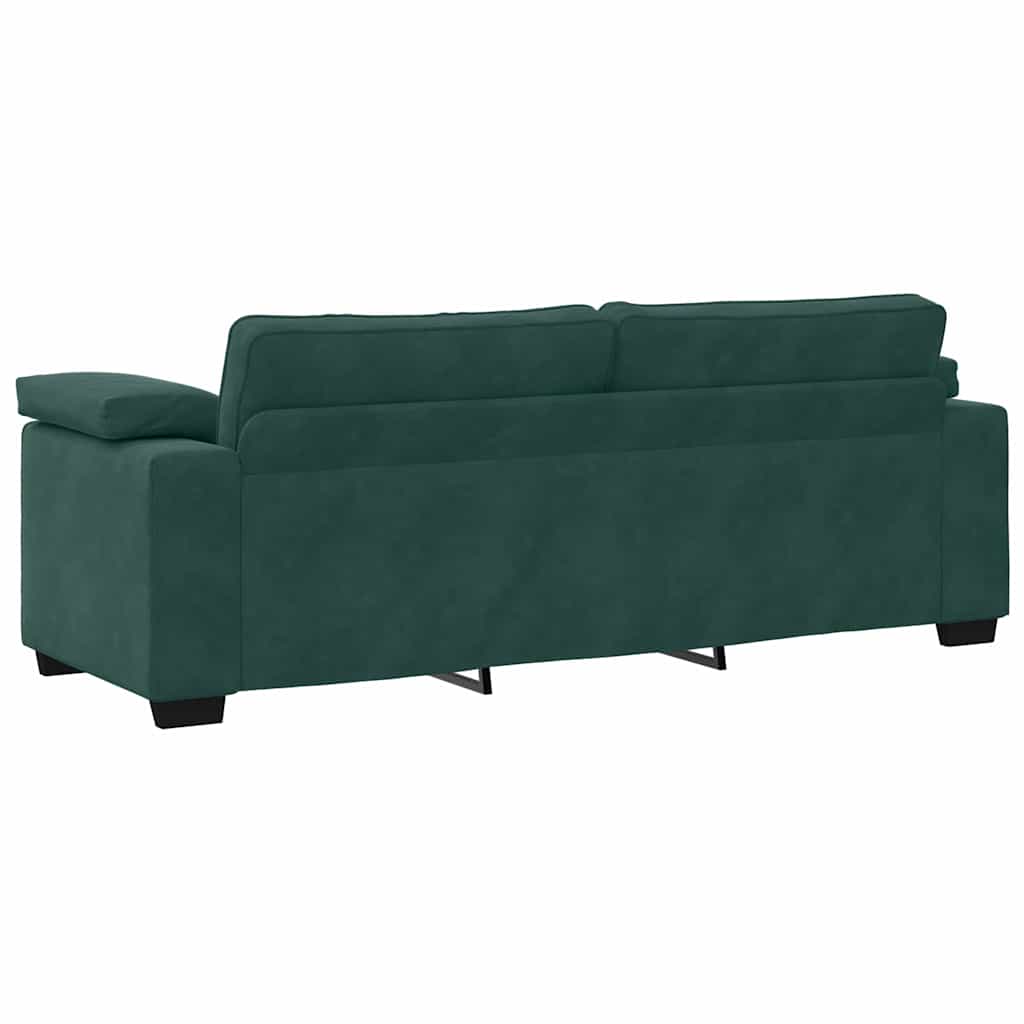 3-personers sofa 178 cm fløjl mørkegrøn