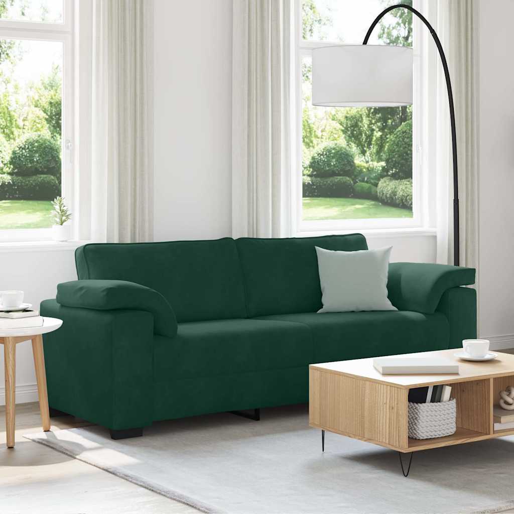 3-personers sofa 220x77x82 cm fljl mrkegrn