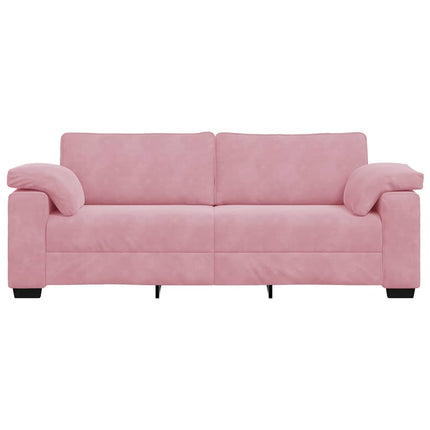 3-personers sofa 220x77x82 cm fløjl lyserød