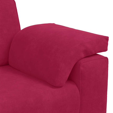 3-personers sofa 220x77x82 cm fløjl vinrød
