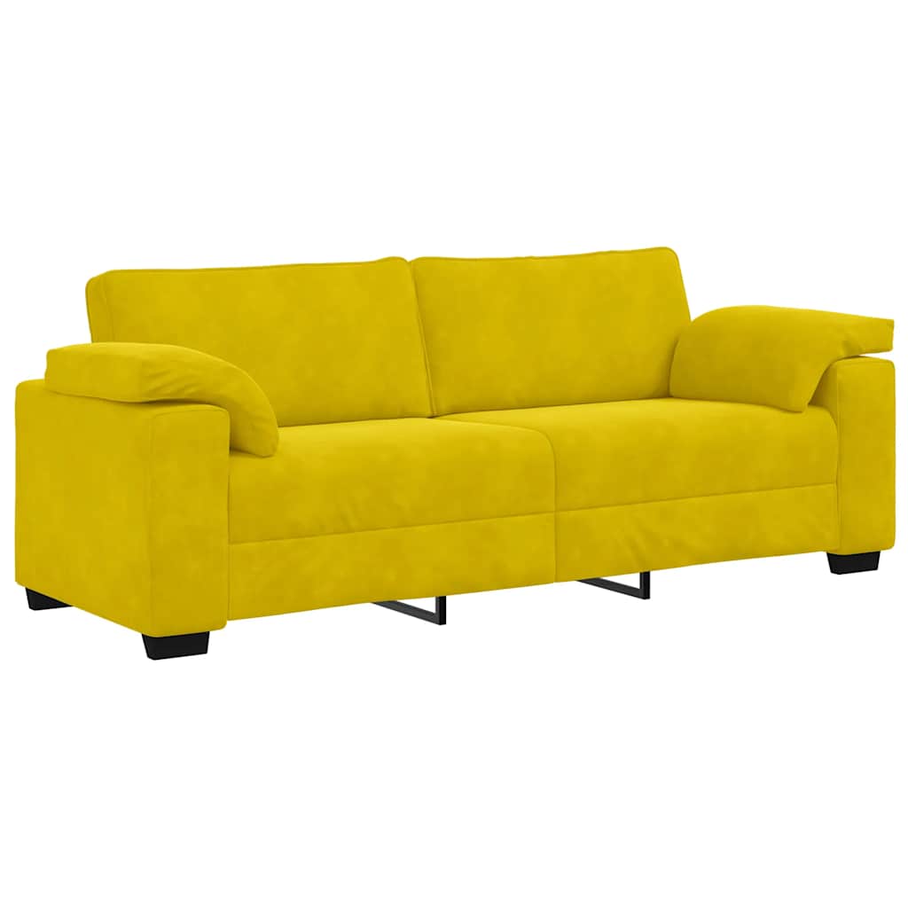 3-personers sofa 178 cm fløjl gul
