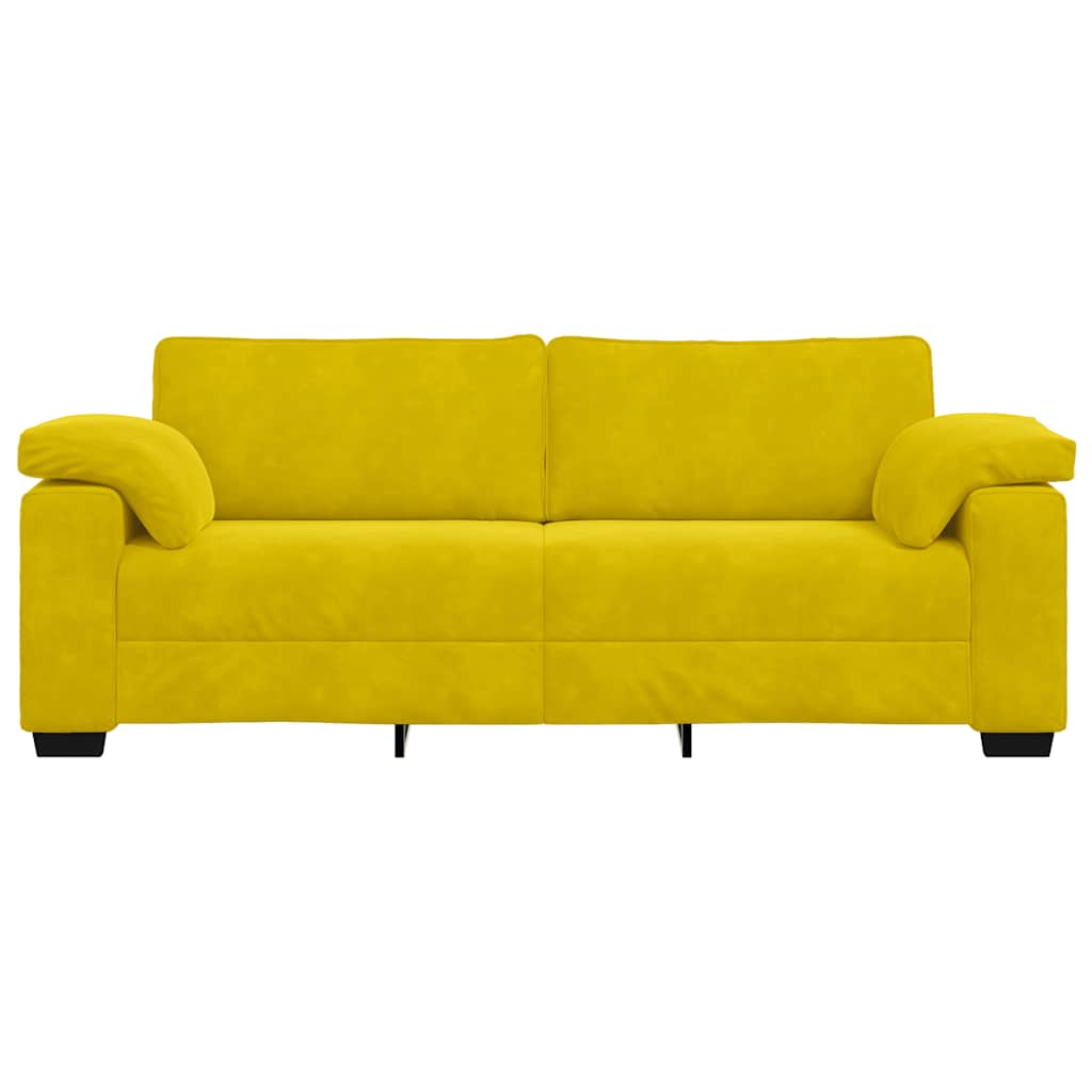 3-personers sofa 178 cm fløjl gul