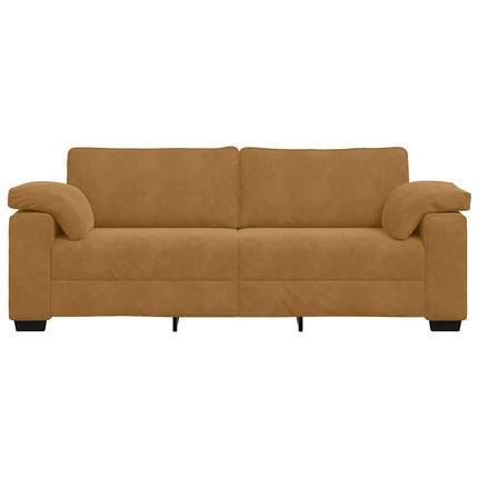 3-personers sofa 220x77x82 cm fløjl brun