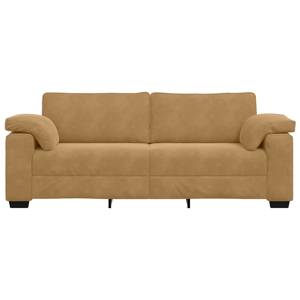 3-personers sofa 178 cm fløjl brun