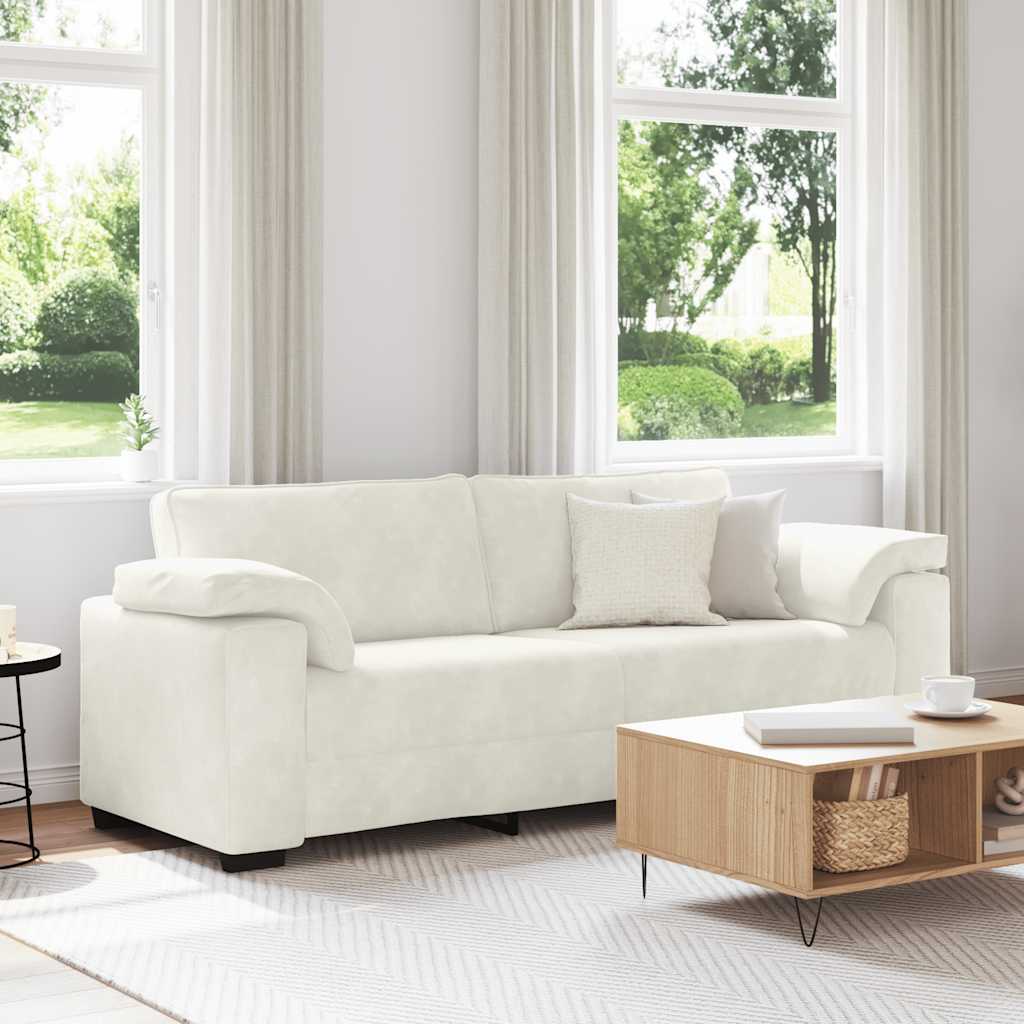 3-personers sofa 220x77x82 cm fljl cremefarvet